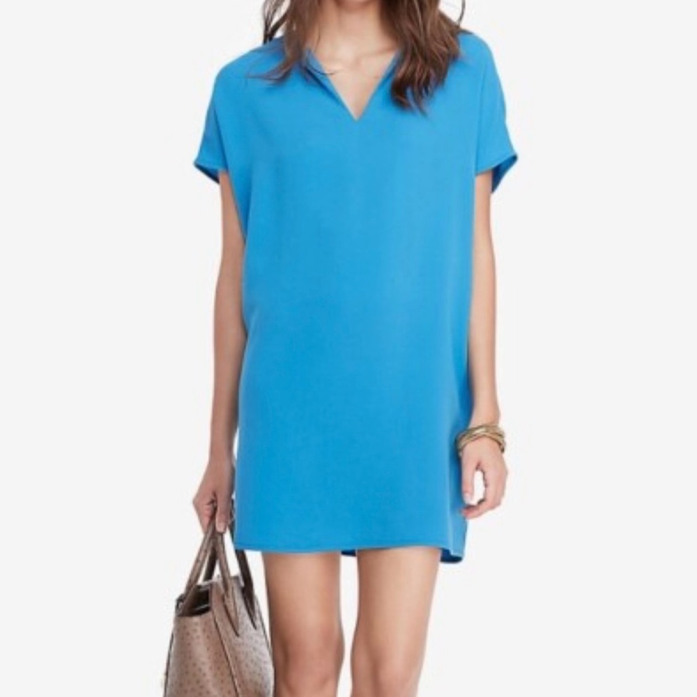Polo Ralph Lauren light royal blue 100% silk tunic mini dress,,size 6